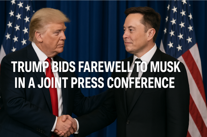 Trump Bids Farewell to Musk in a Joint Press Conference – A Turning Point in American Business and Politics